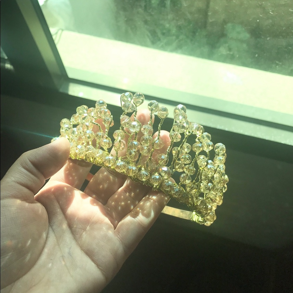 Gold shiny prom crown